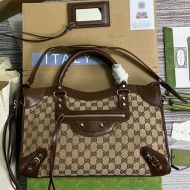 Gucci X Balenciaga Medium Neo Classic City Bag In GG Canvas 681695 Beige/Brown