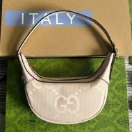 Gucci Mini Ophidia Half-Moon Bag In Jumbo GG Canvas 658551 Pink