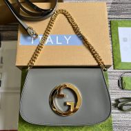 Gucci Small Blondie Shoulder Bag In Calfskin 699268 Grey