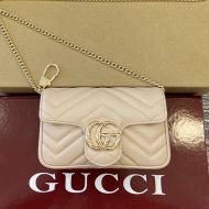 Gucci Super Mini Marmont Flap Crossbody Bag In Matelasse Leather 476433 Apricot