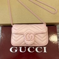 Gucci Super Mini Marmont Flap Crossbody Bag In Matelasse Leather 476433 Cherry